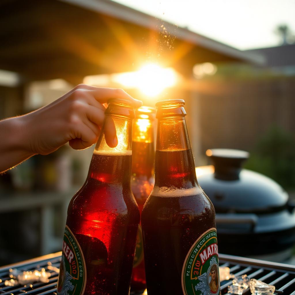Brinde com garrafas de cerveja gelada